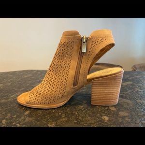 Women's Vince Camuto Lidie Open Toe Bootie in Tan